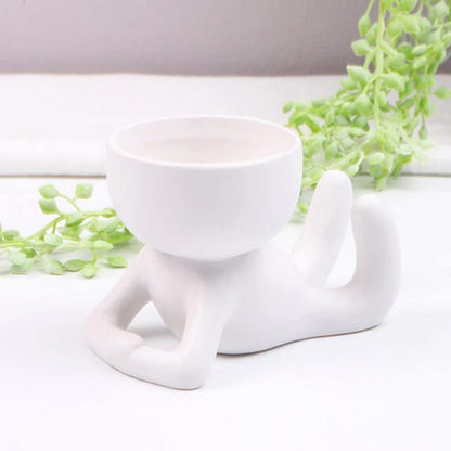 Petite Person Clay Succulent Planter