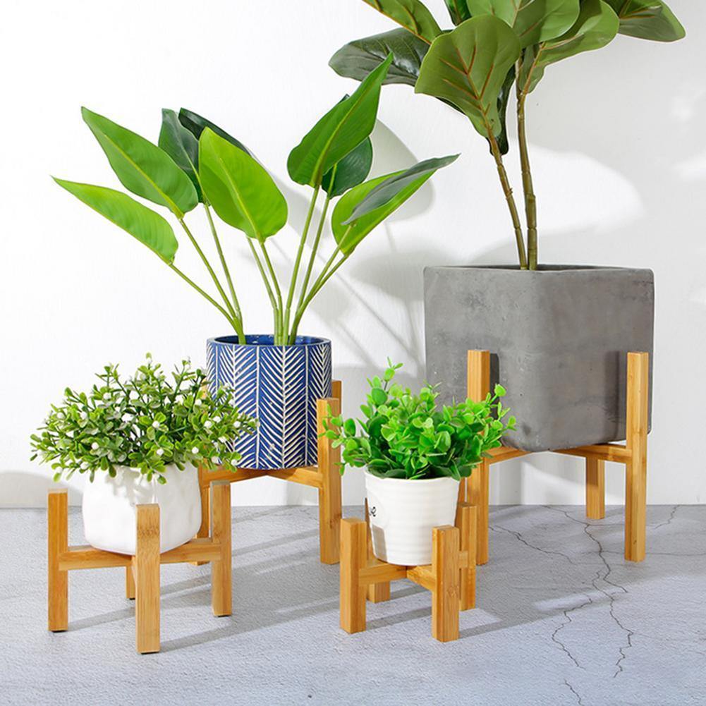 EcoHaven Bamboo Wood Plant Stand