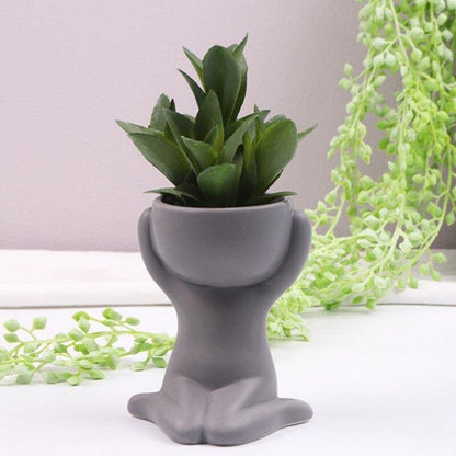 Petite Person Clay Succulent Planter
