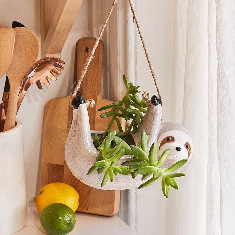 Lazy Ceramic Hanging Succulent Planter