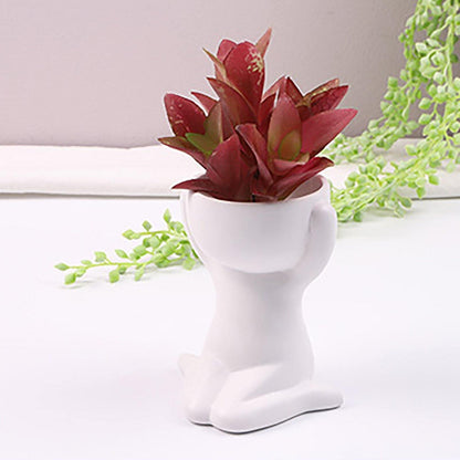 Petite Person Clay Succulent Planter
