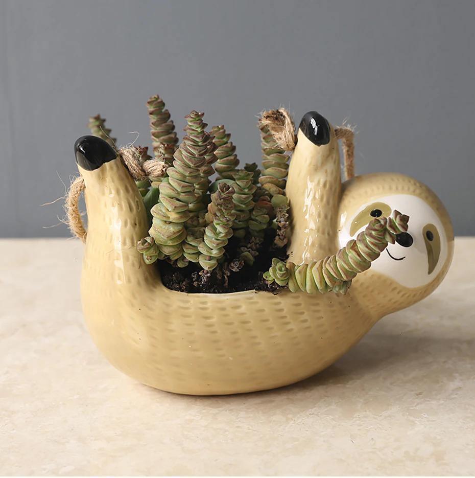 Lazy Ceramic Hanging Succulent Planter