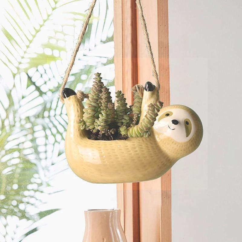 Lazy Ceramic Hanging Succulent Planter