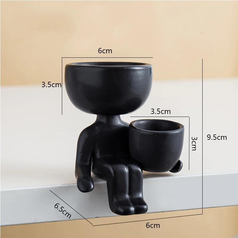 Petite Person Clay Succulent Planter