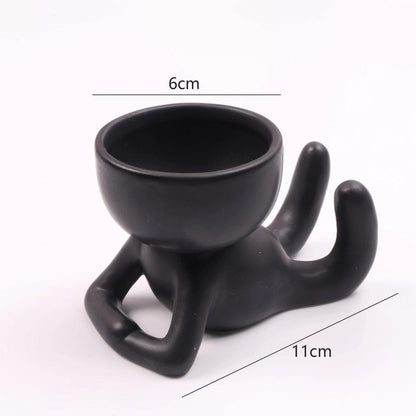 Petite Person Clay Succulent Planter