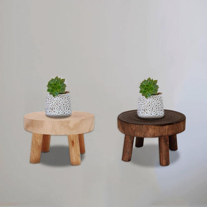Wooden Plant Holder Seat